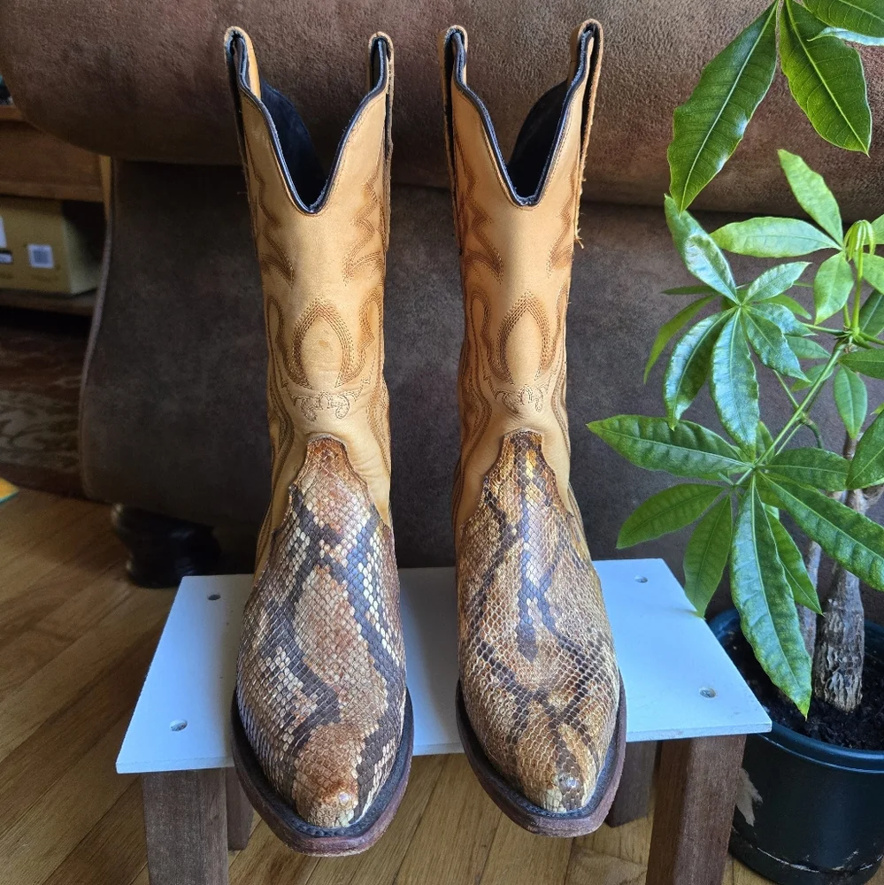 J.B. Dillon Genuine Python Women's Reserve Cowboy Boots - Picture 3 of 10